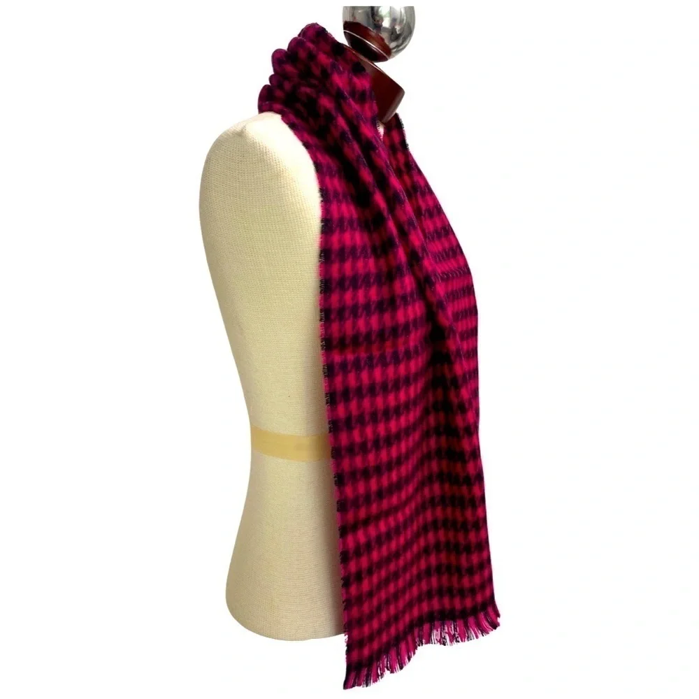 Michelle Stuart Berry & Black Herringbone Scarf